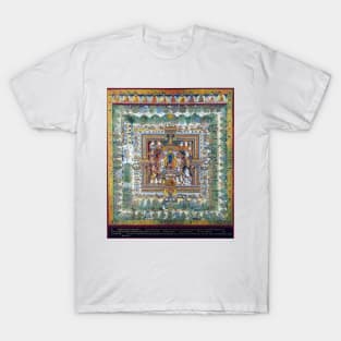 Blue Medicine Buddha Mandala Tibetan Buddhist Thangka Reproduction T-Shirt